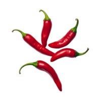 Red chili peppers are isolated on transparent background. clipping path. ai generated png