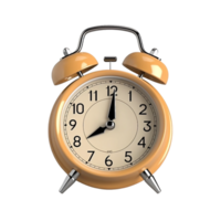 Beige alarm clock on a transparent background. ai generated png