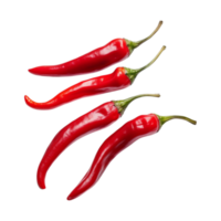 rosso chili peperoni siamo isolato su trasparente sfondo. ritaglio sentiero. ai generato png