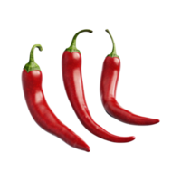 Red chili peppers are isolated on transparent background. clipping path. ai generated png