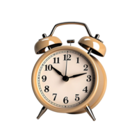 Beige alarm clock on a transparent background. ai generated png