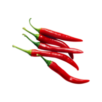 Red chili peppers are isolated on transparent background. clipping path. ai generated png