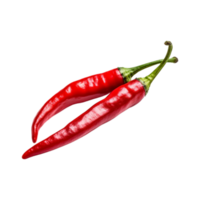 Red chili peppers are isolated on transparent background. clipping path. ai generated png