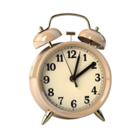 Beige alarm clock on a transparent background. ai generated png