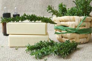 Soap with summer savory essential oil photo