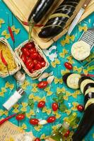 Food ingredients for pasta. photo