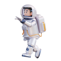 3d illustration of astronaut running in outer space png