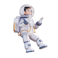 3d illustration of astronaut floating in outer space png