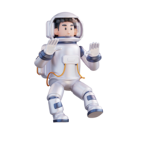 3d illustration of astronaut floating in outer space png