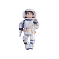 3d Illustration von Astronaut Laufen im äußere Raum png