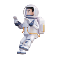 3d illustration of astronaut floating in outer space png