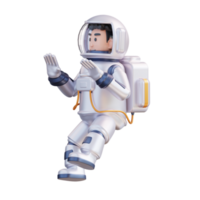 3d illustration de astronaute flottant dans extérieur espace png