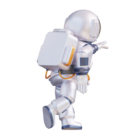 3d illustration of astronaut running in outer space png