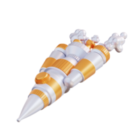 3d illustration of rocket png