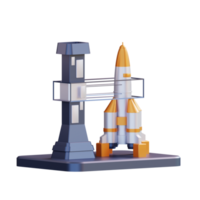 3d illustration of rocket airport png