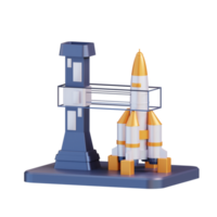 3d illustration of rocket airport png