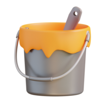 3d illustration of paint can and paint brush png