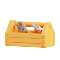 3d ilustración herramientas caja png