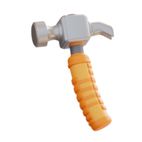 3d illustration of hammer and nail picker png