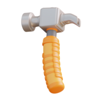 3d illustration of hammer and nail picker png