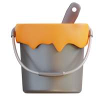 3d illustration of paint can and paint brush png