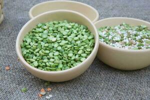 Dried green peas. photo