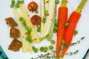 Diet lunch - steamed vegetables photo