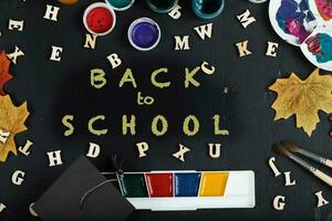 Back to school colorful background. photo