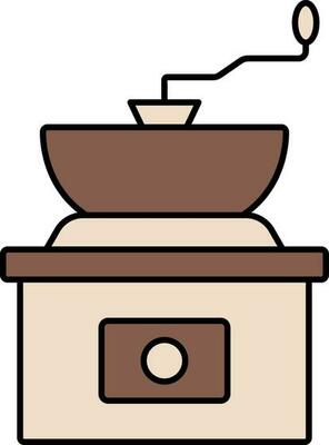 Coffee Grinder Machine Icon In Brown Color.