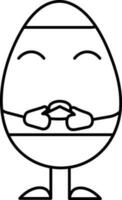 Cartoon Egg Eating Sandwich Icon In Outline Style. vector