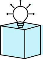Isolated Idea Box Icon In Cyan And White Color. vector