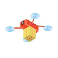 Vector illustration of Quadcopter for drone delivery concept.