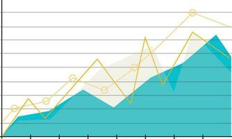 Flat style icon of a  line graph. vector