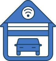 Home Automation Icon In Blue And White Color. vector