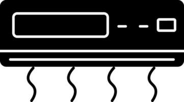 Air Conditioner Icon In Black and White Color. vector