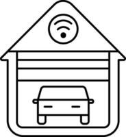 Home Automation Icon In Black Line Art. vector