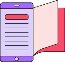 Red And Purple Color Online Statement In Smartphone Icon. vector