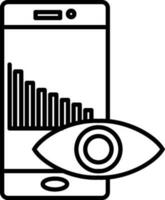 Data security icon with bar chart statistic for advertisement concept. vector