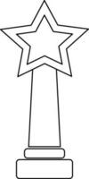 Star decorated award in line art illustration. vector