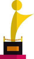 Flat style basketball trophy award in yellow color. vector