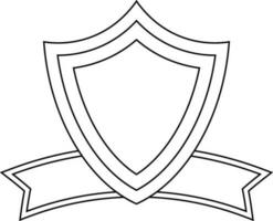 Shield badge with blank ribbon. vector