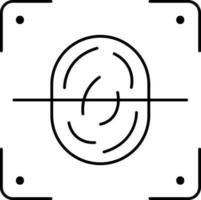 Fingerprint Scan Icon In Black Outline. vector