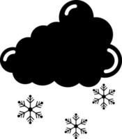 ilustración de nube con copos de nieve. vector