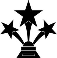 Star trophy award in black color. vector