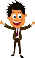 Cartoon character of a happy businessman. vector