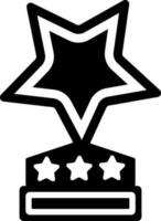 Black and white stars decorated award. vector