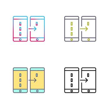 icono de vector de transferencia de datos único
