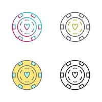 Unique Poker Chips Vector Icon