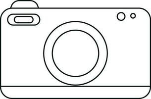 Black line art illustration of a digital camera. vector