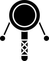 Flat style rattle drum icon in Black and White color. vector